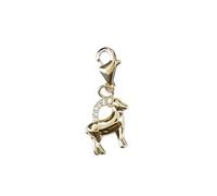 Depesche 11785-050 Charms Express yourself - Anhänger für Halsketten und Armband, Steinbock, vergoldet, als kleines Geschenk