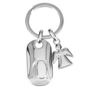 Depesche 11800-004 Silberner Schlüsselanhänger mit Buchstabe C und Schutzengel, Zinklegierung, inkl. farbigem Samtbeutel