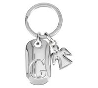 Depesche 11800-008 Silberner Schlüsselanhänger mit Buchstabe G und Schutzengel, Zinklegierung, inkl. farbigem Samtbeutel