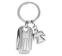 Depesche Schlüsselanhänger Buchstabe J mit Schutzengel, Silber, Zinklegierung, inkl. Samtbeutel