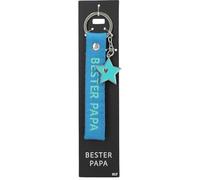 Depesche 11807-017 Vergiss mich nicht Schlüsselanhänger, breite Schlaufe aus Kunstleder mit "Bester Papa" Schriftzug, Dunkelblau, inkl. Metallabschluss mit Gravur im Anker-Form