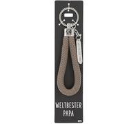 Depesche 11807-075 Vergiss mich nicht Schlüsselanhänger, runde Schlaufe aus Stoff, Hell-Orange, inkl. Metallanhänger mit "I love my Dog" Schriftzug