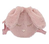 Depesche 11872 Princess Mimi - Runde Umhängetasche in Altrosa mit weichem Plüsch-Fell, Hasen-Gesicht und Schlappohren, Tasche mit verstellbarem Tragegurt