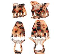 Depesche 12144 Princess Mimi Mini&Mum - Haarspangen in Horn-Optik und einem roten Herzchen-Print, Accessoires-Set mit 2 Haarklammern