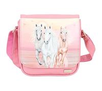 Depesche 12242 Miss Melody Sundown - Umhängetasche in Rosa mit goldenen Applikationen, kleine Tasche mit Reißverschluss und längenverstellbarem Tragegurt