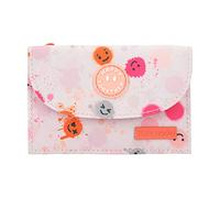 Depesche 12286 TOPModel Happy Together - Portemonnaie in Rosa mit Model-Motiv und Smiley-Muster, Geldbörse mit Fächern für Münzen, Scheine und Karten