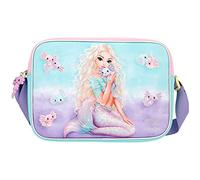 Depesche 12302 TOPModel Mermaid - Umhängetasche in Rosa und Türkis mit Meerjungfrauenmotiv, Tasche mit Reißverschluss und längenverstellbarem Tragegurt