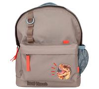 Depesche Rucksack Dino World 12382 – Dino-Patch, verstellbare Träger, Polyester, khakibraun, Kinder