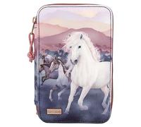 Depesche Miss Melody Triple Pencil Case with Quilting NIGHT HORSES