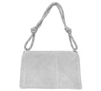 Depesche 12523 TOPModel Glitter Queen - Kleine Handtasche in Silber, Täschchen mit Glitzersteinchen und kurzem Tragegriff