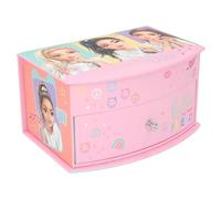 Depesche 12719 TOPModel Snap Shots - Kleines Schmuckkästchen in Rosa mit Model-Motiv und farbenfrohem Design, Schmuckbox mit Spiegel und Klappdeckel