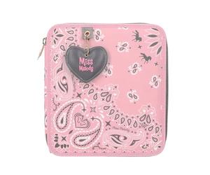 Depesche 12766 Miss Melody Bandana - Gefüllte 2-Fach Federtasche mit Bandana-Muster, rosa Federmappe mit Buntstiften, Lineal, Schere uvm.
