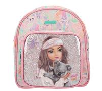 Depesche 12788 TOPModel Wild - Rucksack in Rosa, mit Model Motiv und buntem Tier Muster, Tasche mit verstellbaren Trägern