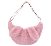 Depesche 12866 Princess Mimi Bunny Ballet - Kleine Umhängetasche in Rosa, mit Plüsch, Hasenohren und Gesicht, Tasche mit verstellbarem Schultergurt