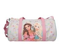 Depesche 13122 TOPModel Juicy - Sporttasche in Hellgrau, mit Model Motiv und buntem Muster, Handtasche mit verstellbarem Gurt