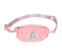 Depesche 13124 Ylvi - Kleine Crossbag in Rosa, mit Einhorn Motiv und Glitzer, Umhängetasche mit längenverstellbarem Tragegurt