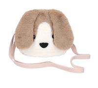 Depesche 13129 Princess Mimi Milo - Mini Umhängetasche in Rosa, mit Hunde Motiv und Blumen Muster, Tasche mit verstellbarem Schultergurt