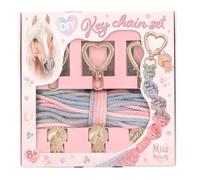 Depesche Miss Melody Schlüsselanhänger-Set, rosa – 3 Goldanhänger, 10m Baumwollband (Farbverlauf)