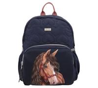 Depesche 13191 Miss Melody Glitter Horse-Rucksack in Dunkelblau, mit Pferde Motiv, Glitzer und Herz Steppung, Tasche mit verstellbaren Trägern, Mehrfarbig