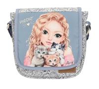 Depesche 13273 TOPModel Cat Love kleine Umhängetasche in hellblau mit Katzenmuster - Tasche mit verstellbarem Schultergurt - Hellblau, TopModel Cat Love