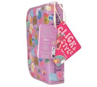 Depesche 13283 TOPModel Girl Power - Gefüllte 3-Fach Federtasche in Lila, mit Model Motiv und bunten Batches, Federmappe mit Buntstiften, Schere, Lineal uvm.