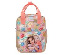 Depesche 13291 TOPModel Girl Power - Rucksack in Beige, mit Model Motiv und bunten Batches, Tasche mit verstellbaren Trägern