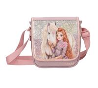 Depesche 13295 TOPModel Viva Violet - Kleine Umhängetasche in Lila, mit Model Motiv, Pferd und Glitzer, Tasche mit verstellbarem Schultergurt