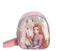 Depesche 13296 TOPModel Viva Violet - Kleine Crossbag in Lila, mit Model Motiv, Pferd und Glitzer, Umhängetasche mit längenverstellbarem Tragegurt