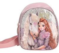 Depesche 13296 TOPModel Viva Violet - Kleine Crossbag in Lila, mit Model Motiv, Pferd und Glitzer, Umhängetasche mit längenverstellbarem Tragegurt