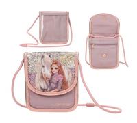 Depesche 13298 TOPModel Viva Violet - Brustbeutel in Rosa, mit Model Motiv, Pferd und Glitzer, Umhängetasche mit längenverstellbarem Tragegurt