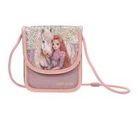 Depesche 13298 TOPModel Viva Violet - Brustbeutel in Rosa, mit Model Motiv, Pferd und Glitzer , Umhängetasche mit längenverstellbarem Tragegurt