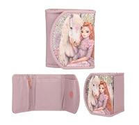 Depesche 13299 TOPModel Viva Violet - Portemonnaie in Lila, mit Model Motiv, Pferd und Glitzer, Geldbörse mit Magnetknopf