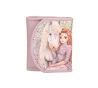 Depesche 13299 TOPModel Viva Violet - Portemonnaie in Lila, mit Model Motiv, Pferd und Glitzer, Geldbörse mit Magnetknopf