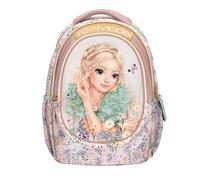 Depesche 13304 TOPModel Summer Feeling - Schulrucksack in Rosa, mit Model Motiv und Blumen Muster, Schultasche mit verstellbaren Trägern