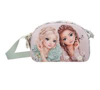 Depesche 13312 TOPModel Summer Feeling - Kleine Umhängetasche in Rosa, mit Model Motiv und Blumen Muster, Handtasche mit verstellbarem Gurt