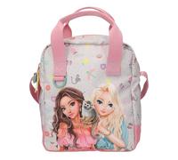 Depesche 13327 TOPModel Juicy - Umhängetasche in Creme und Rosa, mit Model Motiv, Äffchen und buntem Muster, Handtasche mit verstellbarem Gurt