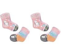 Depesche 13337 Ylvi - Glow in The Dark Socken in Rosa, mit Einhorn Motiv, Herzen und Regenbogen, Größe 26-36 (Packung mit 2)