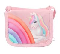 Depesche 13339 Ylvi Farbwolke - Brustbeutel in Rosa, mit Einhorn Motiv und Regenbogen, Umhängetasche mit Klettverschluss und vielen Fächern