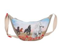 Depesche 1 Stück Miss Melody Kleine Halbmond Umhängetasche POPPY SAND mit verstellbarer Umhängegurt