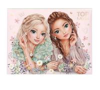 Depesche 13614 TOPModel Summer Feeling - Schreibwaren Box in Rosa, mit Model Motiv und Blumen Muster, inkl. Papier, Bleistiften, Radiergummi, Lineal uvm.