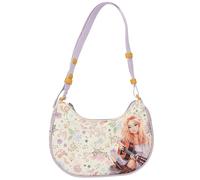 Depesche 13670 TOPModel Cowgirl - Kleine Handtasche in Lila, mit Model Motiv und Blumen Muster, Täschchen mit Reißverschluss-Anhänger