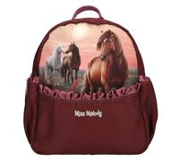Depesche 13681 Miss Melody Dreamland - Rucksack in Beerefarben, mit Pferde Motiv und Raffung, Tasche mit verstellbaren Trägern
