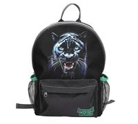 Depesche 13694 Adventure World Panther - Rucksack in Schwarz und Grün, mit Panther Motiv, Tasche mit verstellbaren Trägern