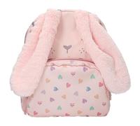 Depesche 13726 Princess Mimi Party - Rucksack in Rosa, mit Hasen-Gesicht, Plüsch-Ohren und Herz-Muster, Tasche mit verstellbaren Trägern