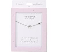 Depesche 13895.28 Halskette mit Steinbock und Herz, versilbert, variabel in der Länge tragbar (42 cm + 5 cm), als Geschenk oder kleine Aufmerksamkeit