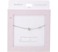 Depesche 13896.10 Armband in Silber, mit Anhänger "F" und Herz, variabel in der Länge, als Geschenk für Freunde und Familie