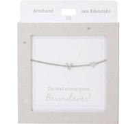 Depesche 13896.30 Armband in Silber, mit Anhänger "V" und Herz, variabel in der Länge, als Geschenk für Freunde und Familie