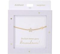 Depesche 13896.60 Armband in Gold, mit Stern Glitzerstein, variabel in der Länge, als Geschenk für Freunde und Familie