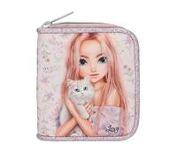 Depesche 13961 TOPModel Blooming Kitty - Portemonnaie in Lila, mit Model Motiv, Blumen Muster und Katze, Geldbörse mit Druckknopf-Verschluss