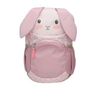 Depesche 13991 Princess Mimi - Ergonomischer Rucksack in Rosa, mit Hasen-Gesicht, applizierten Schlappohren und Pünktchen-Muster, Tasche mit verstellbaren Trägern